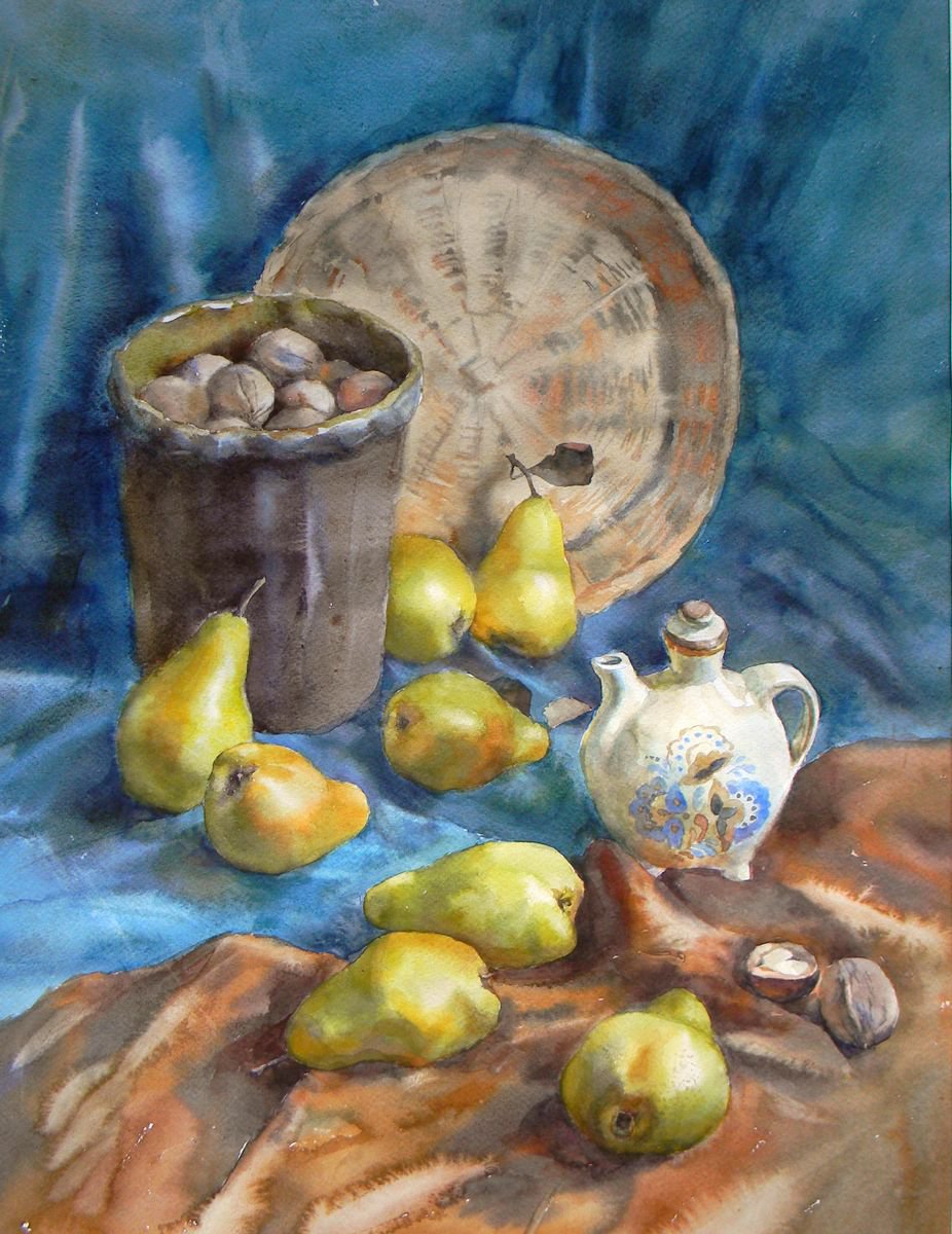 Pears and Nuts by Liudmyla Chemodanova