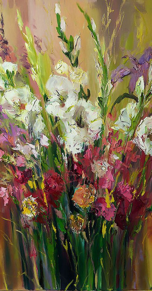 'White Gladiolus bouquet' by Ewa Czarniecka