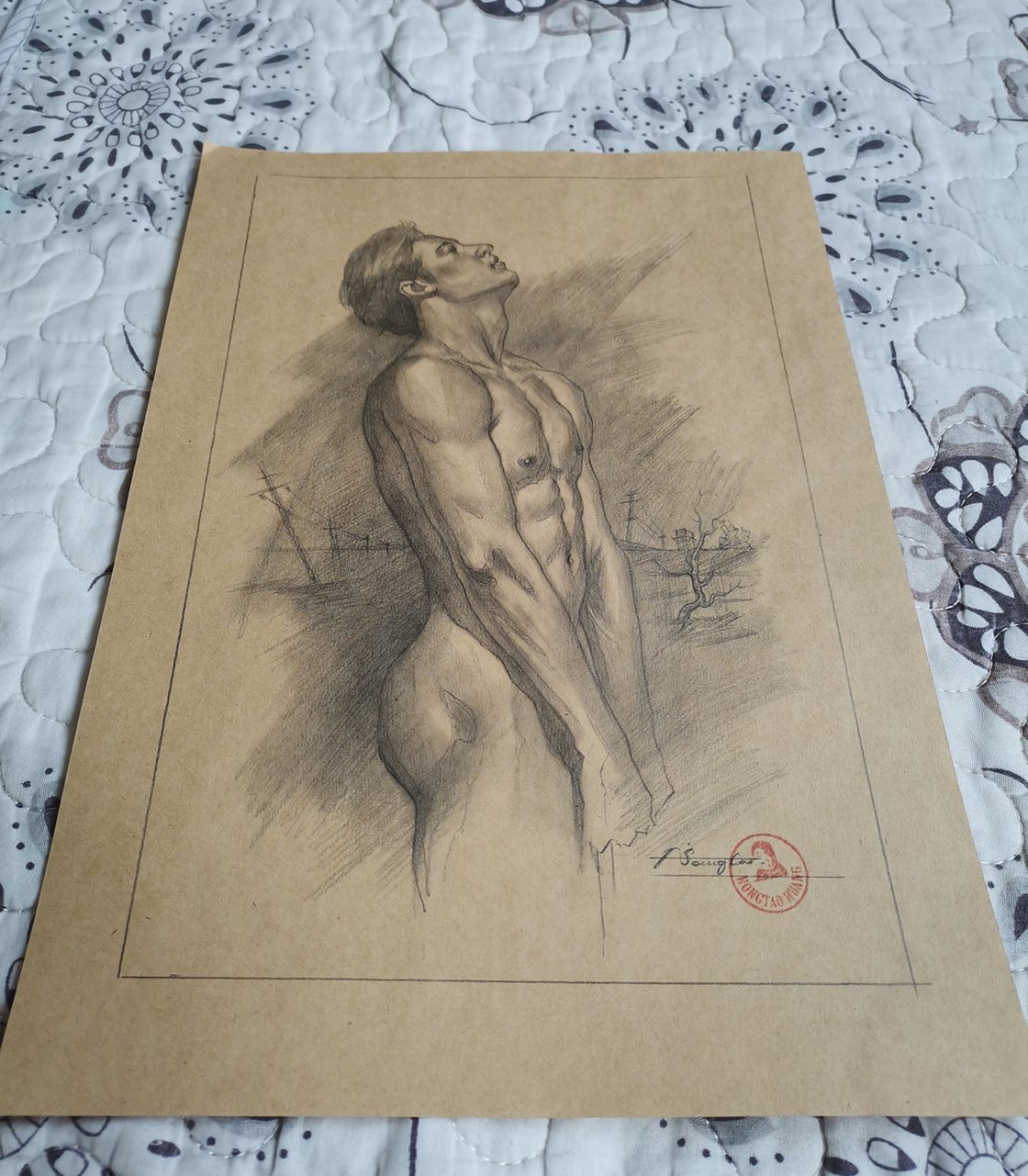 Drawing- Male nude #210326 Pencil drawing by Hongtao Huang | Artfinder