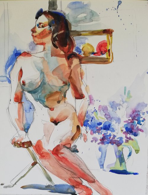 Nude with Bouquet by Jelena Djokic