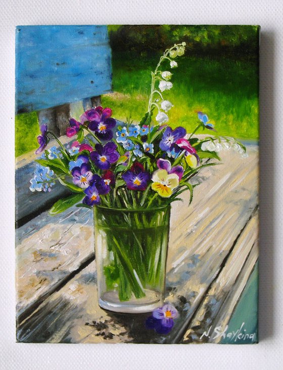 Colorful Violas Still Life, Johnny Jump Up Flowers