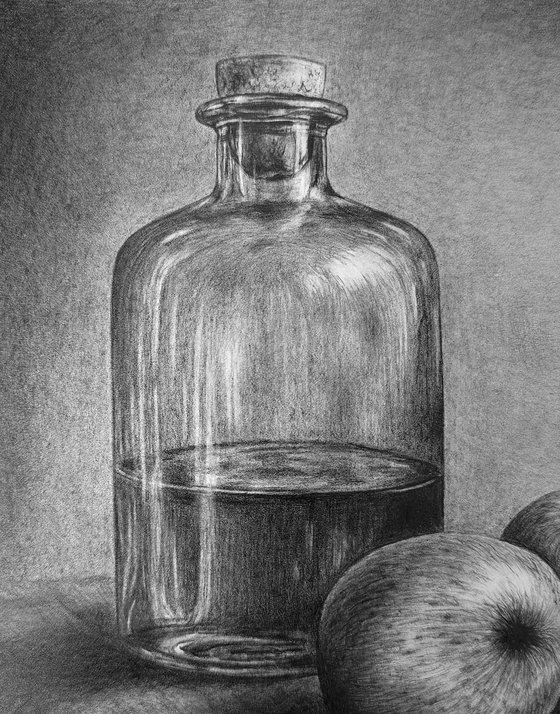 Apples and Glass Bottle