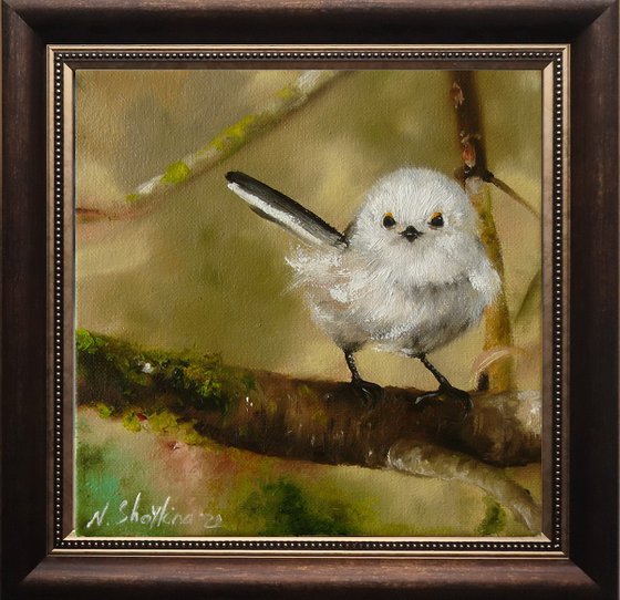 Fluffy white bird painting