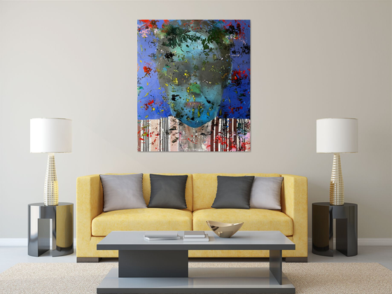 Blue Abstract Face