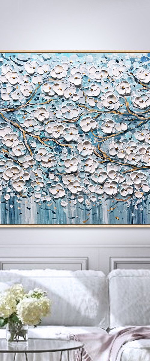 Blue Sakura Branches by Lana Guise