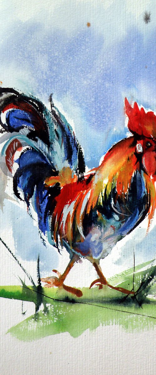 Walking rooster by Kovács Anna Brigitta