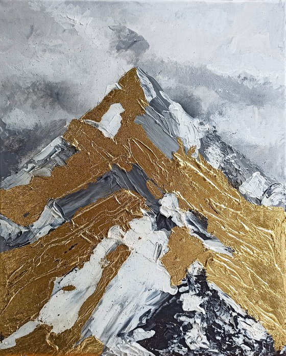 Gold Mountain Abstract Canvas