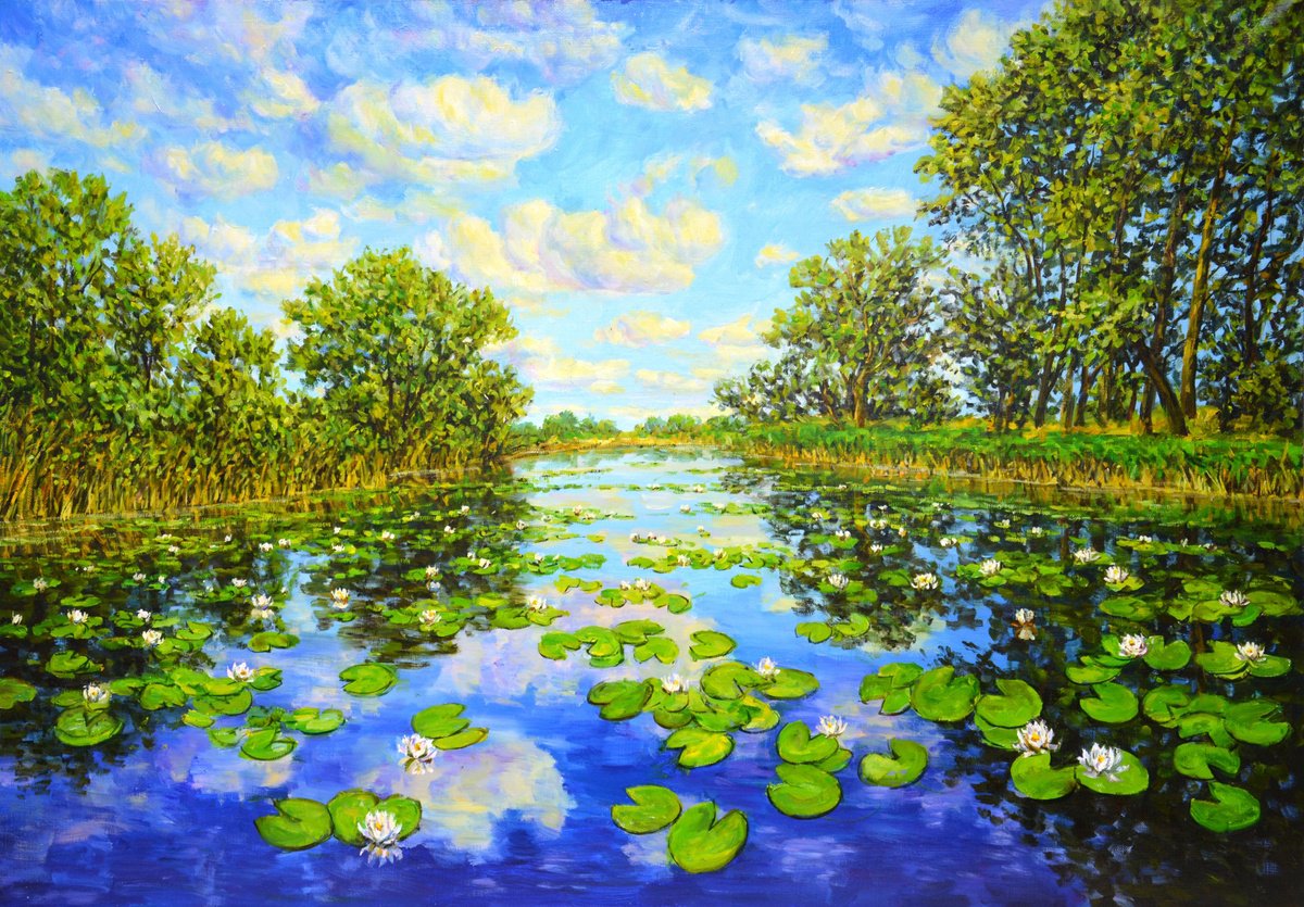 Landscape with Water Lilies by Iryna Kastsova