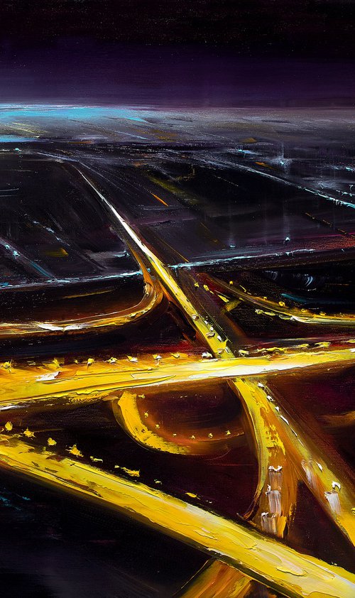 Aerial night cityscape by Bozhena Fuchs