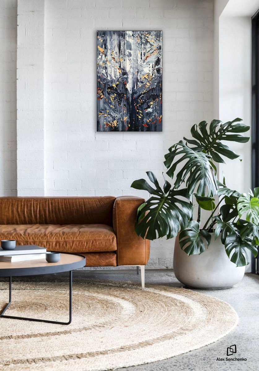 Abstract Acrylic Painting By Alex Senchenko, 24 X 36, Abstract 2367, Original Artwork