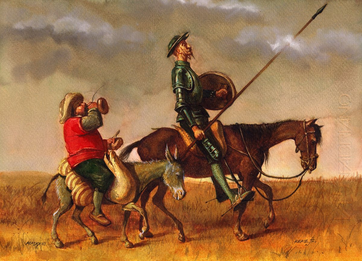 Don Quixote and Sancho Panza XVIII by REME Jr.