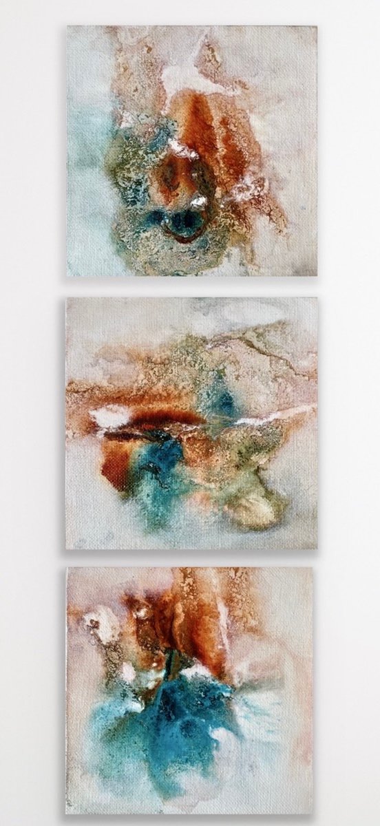Abstracts 1-3 I set of 3 I square I unframed by Kirsten Schankweiler