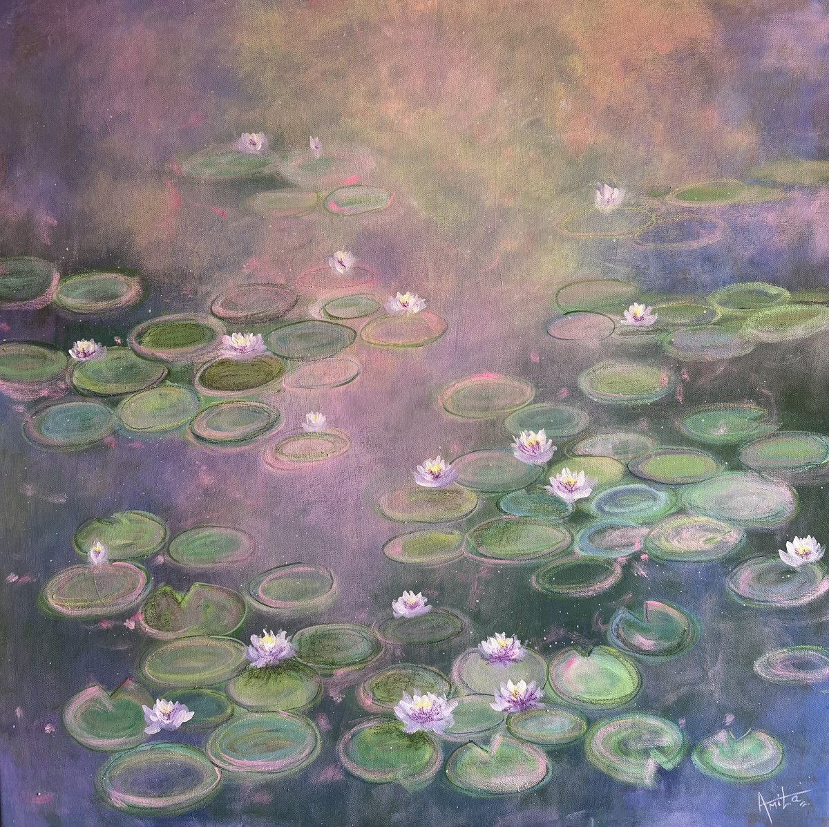 Expressive Landscape Painting By Amita Dand, 30 X 30, A Thousand Journeys, Original Artwork