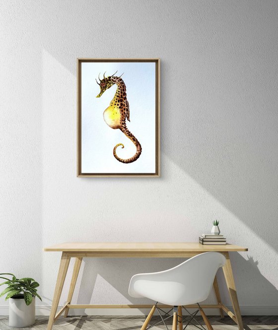 Yellow Seahorse underwater