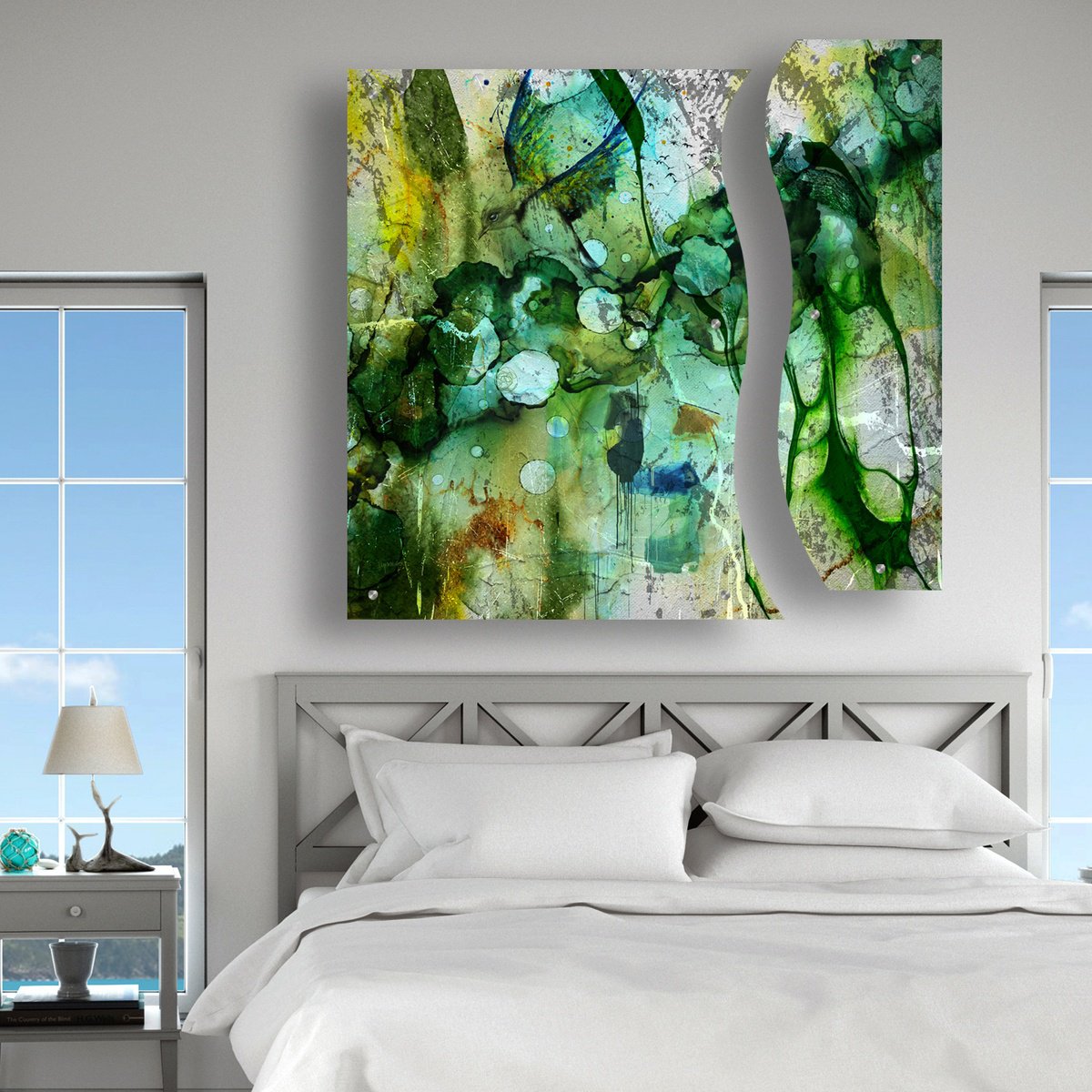 Abstract Print By Lynne Godina-Orme, 49 X 49", Full Of Life - Diptych, Original Artwork