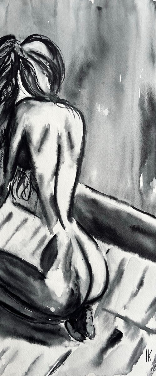 Woman Nude Painting by Halyna Kirichenko
