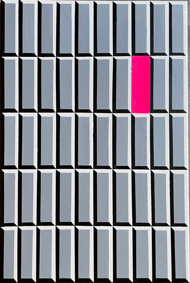 Pink Disruption Amidst the Concrete Jungle by Dominic Joyce