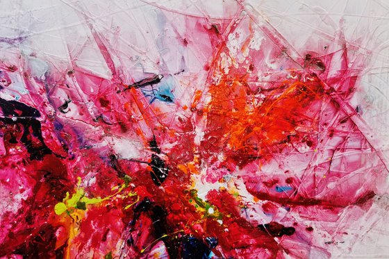 Cotton Candy Bouquet 240cm x 100cm Colourful Abstract Art