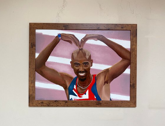Mo Farah celebrity sports wall art original oil painting
