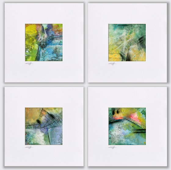 Mixed Media Abstract Collection 1 - 4 Abstract Paintings by Kathy Morton Stanion
