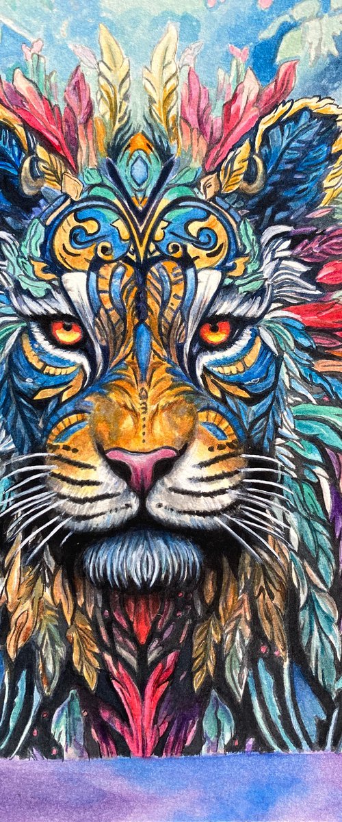 Majestic Spirit Lion Art by Sandy Broenimann
