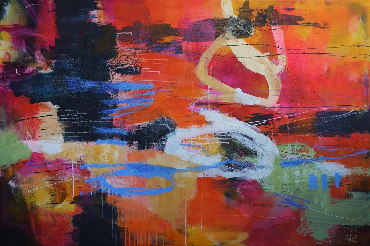 Abstract Acrylic Painting By Ira Ivanova, 59 X 39, Color Journey-2, Original Artwork