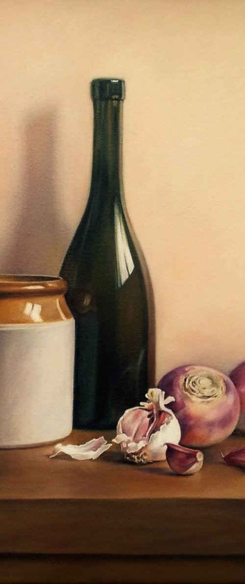 Still Life with Turnips and Garlic by Natalia Beccher