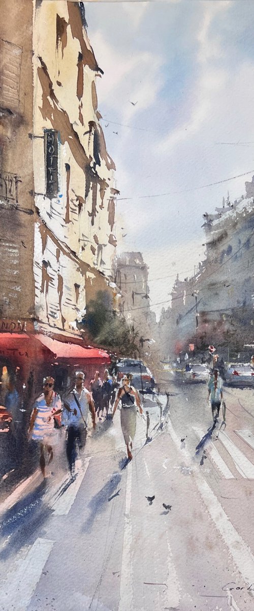 The Golden Boulevard of Paris by Eugenia Gorbacheva