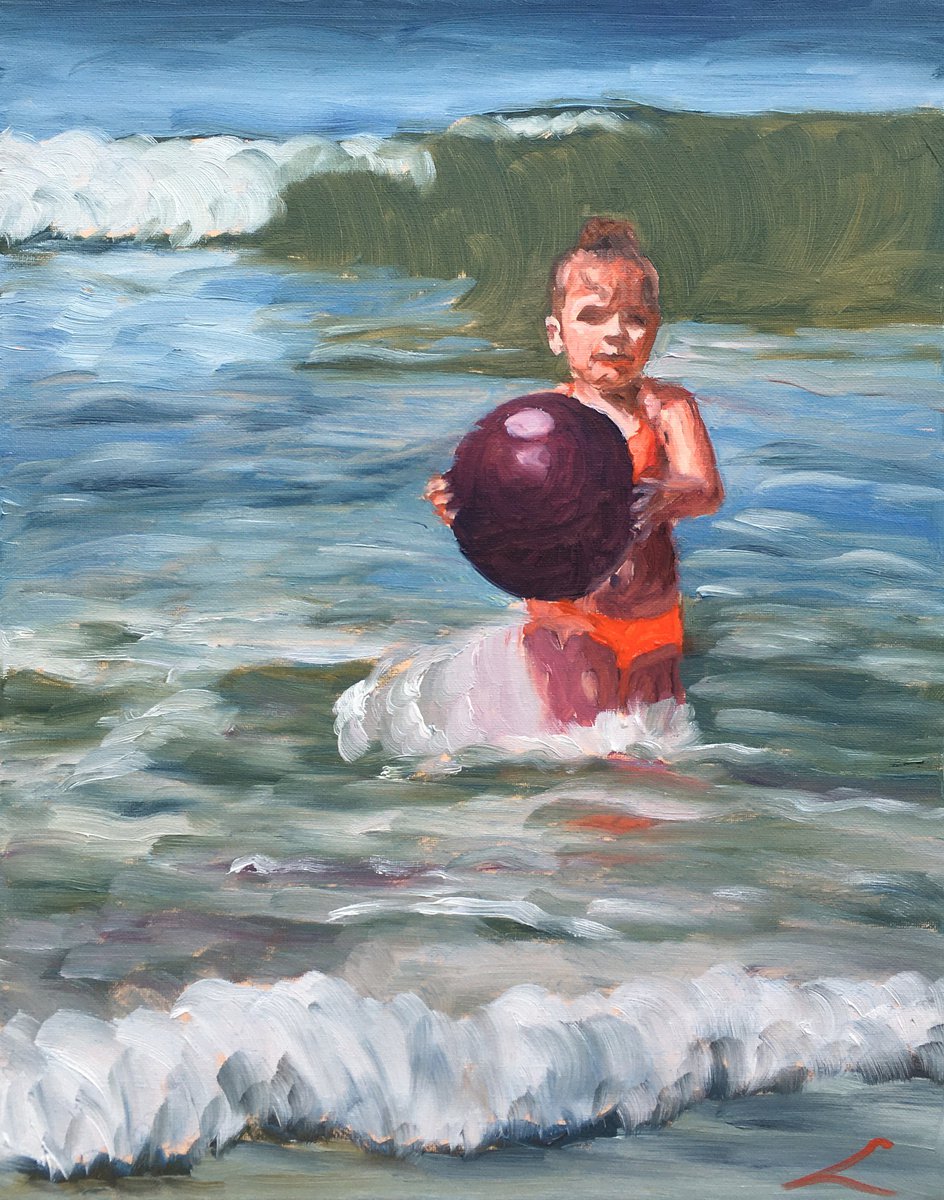 Girl with a ball by Elena Sokolova