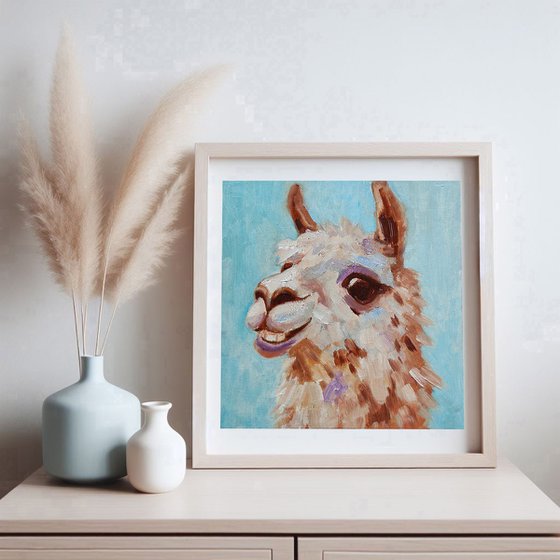 Cheerful Llama Painting