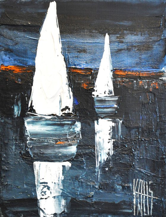 The white sails (midnight blue)