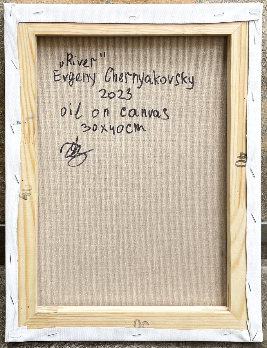 Impressionistic Landscape Oil Painting By Evgeny Chernyakovsky, 12 X 16, River, Original Artwork