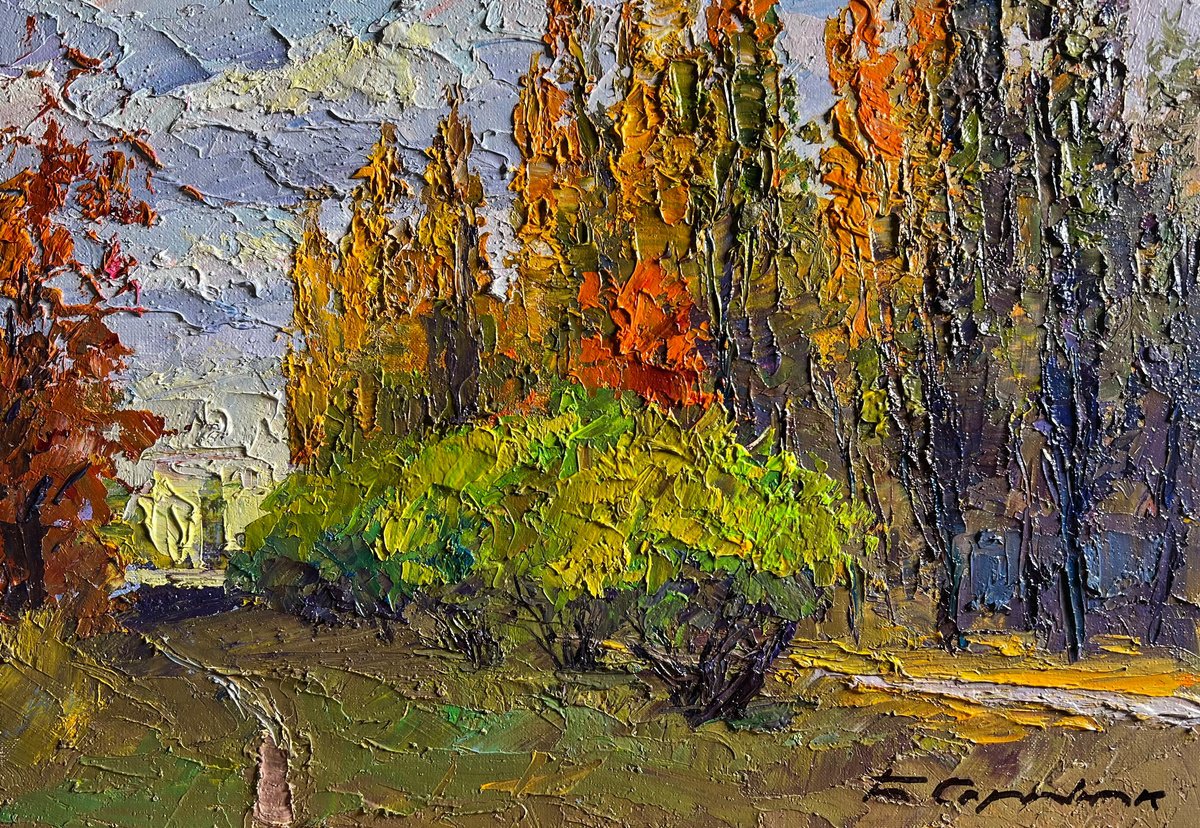 Autumn City Park By Boris Serdyuk, 12 X 8, Artwork For Sale On Artfinder