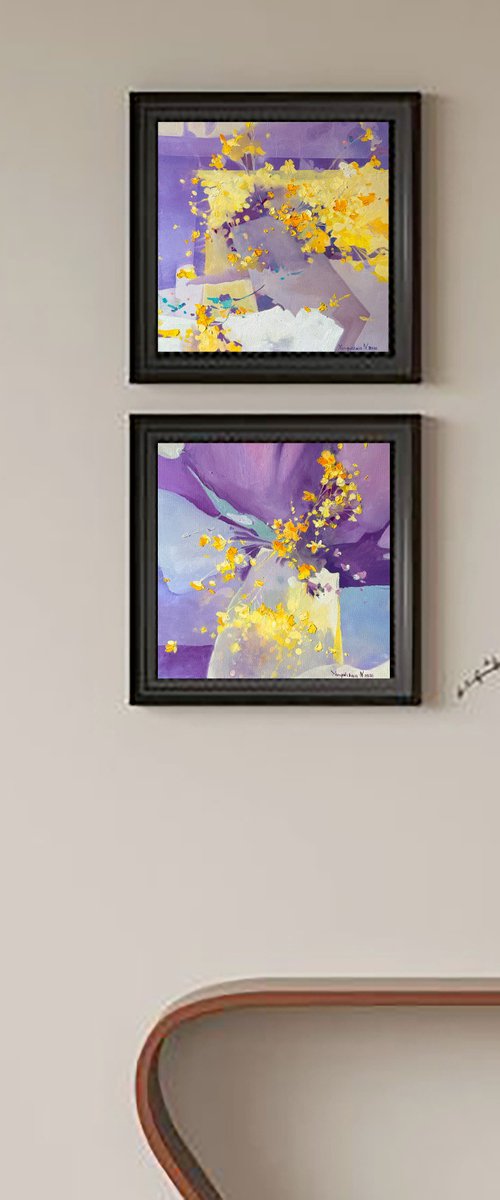 Echoes of Summer Sun. Diptych II by Natalia Yampolskaia