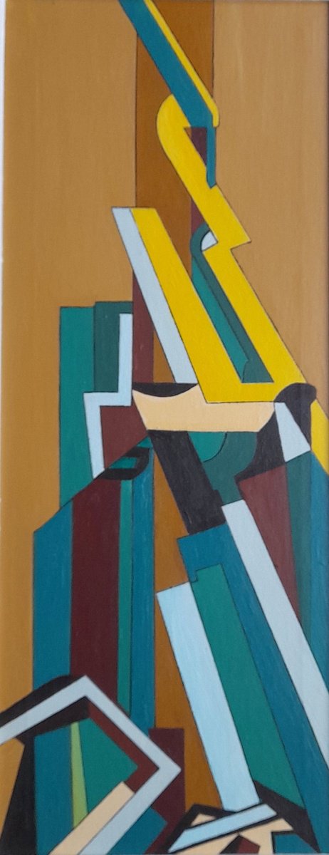 Organic Abstract Oil Painting By Paul Heron, 10 X 22", Abstract 2021, Original Artwork