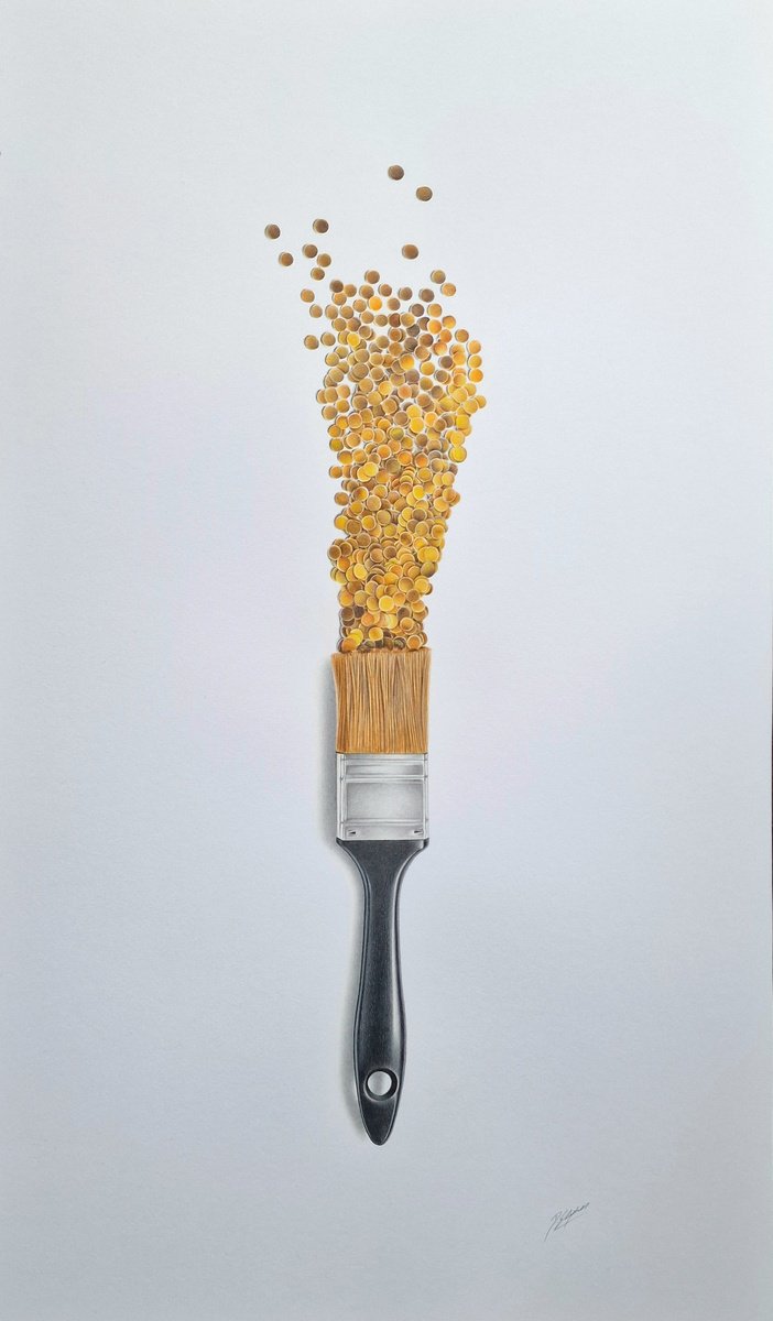 Photorealistic Still Life Pencil Drawing By Daniel Shipton, 17 X 29, Painting Sequins, Original Artwork