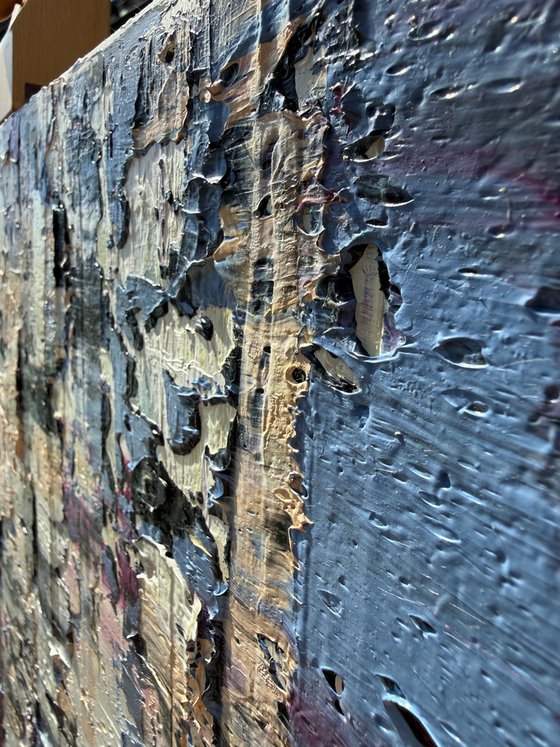 Purple forest in the fog