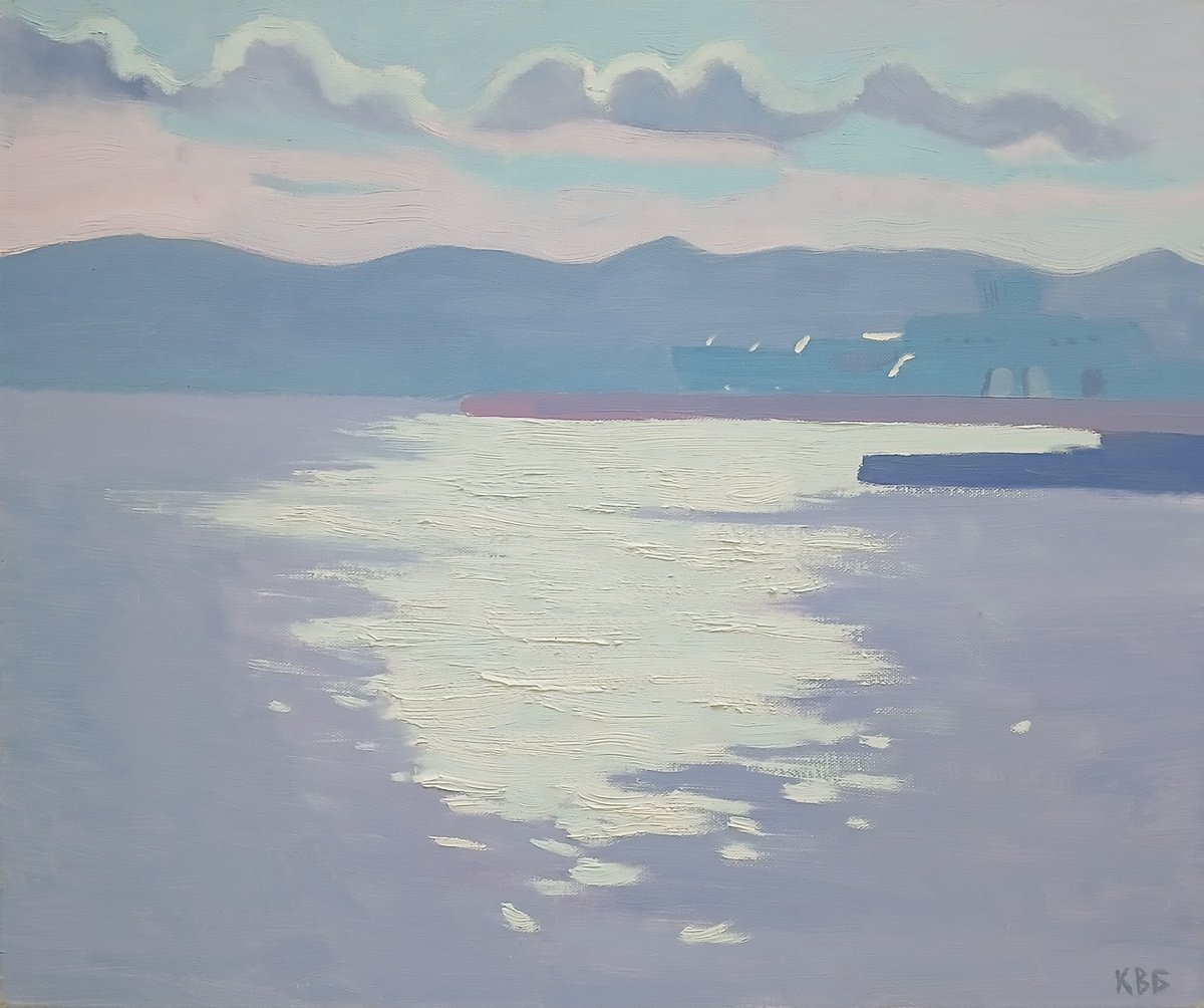 Impressionistic Landscape Oil Painting By Vasyl Koval, 24 X 20", Shine, Original Artwork