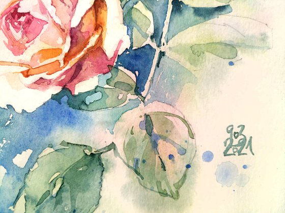 "Scent of rose" original watercolor