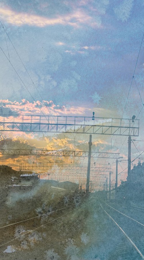Sunrise Caramel sky Cityscape by Yuliia Sharapova