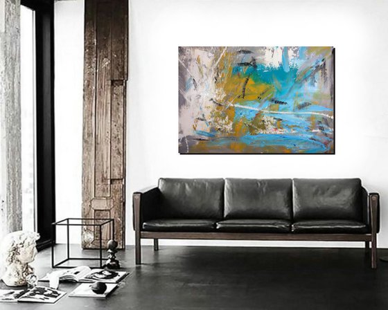 large paintings for living room/extra large painting/abstract Wall Art/original painting/painting on canvas 120x80-title-c661