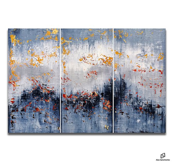 150x100cm. / Abstract triptych / Abstract 2118