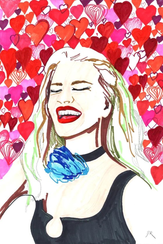 Woman with Hearts