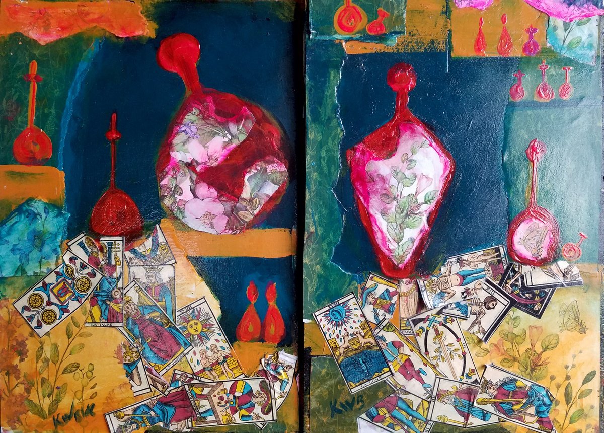 Impressionistic Still Life Painting By Kevin Blake, 17 X 12", Two Potions Artwork, Original Artwork