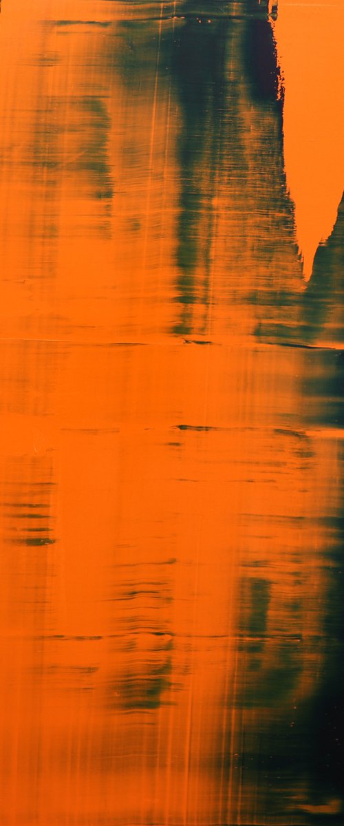 Dark blue on orange [Abstract N°2685] by Koen Lybaert