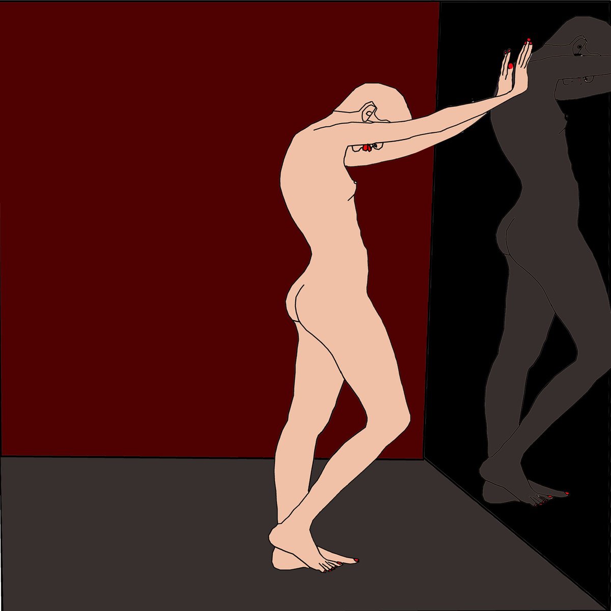 Urban And Pop Portrait Print By Artworks By Rina Mualem, 10 X 10, The Shadow, Original Artwork