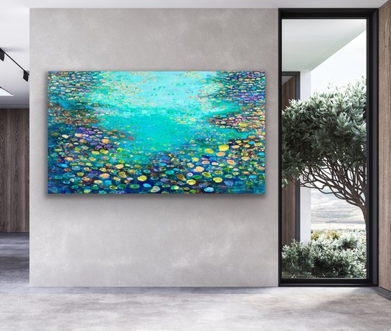 Blue Waterlily Pond (2) - XXL