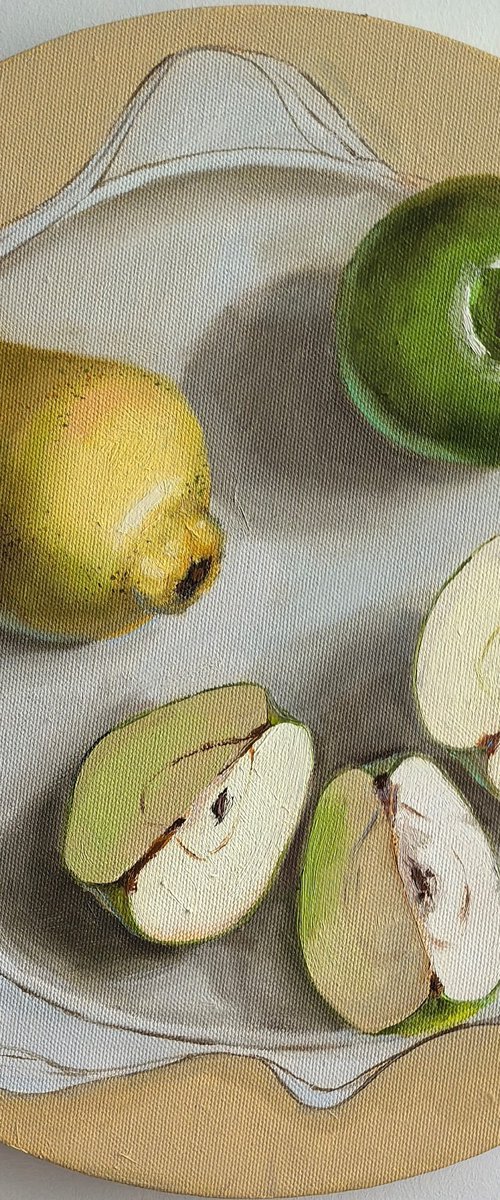Pear and apple fruit still life by Leyla Demir