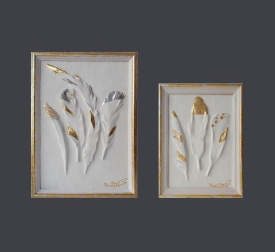 "Elegant feathers", set of 2