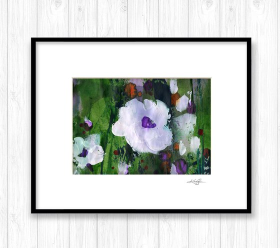 Abstract Floral Collection 2 - 3 Flower Paintings in mats by Kathy Morton Stanion